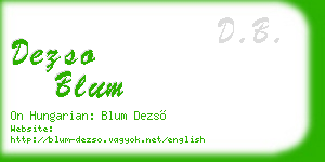 dezso blum business card
