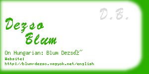 dezso blum business card